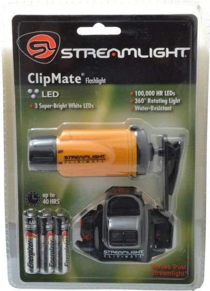 Streamlight - Green, White LED Bulb, 27 Lumens, Hands-free Flashlight - Yellow Plastic Body, 3 AAA Alkaline Batteries Included - Top Tool & Supply