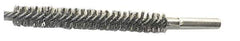 Schaefer Brush - 4" Brush Length, 7/16" Diam, Double Stem, Double Spiral Tube Brush - 6" Long, Stainless Steel, 12-24 Female Connection - Top Tool & Supply