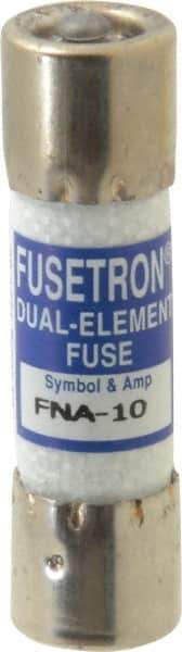 Cooper Bussmann - 125 VAC, 10 Amp, Time Delay Pin Indicator Fuse - Fuse Holder Mount, 1-1/2" OAL, 10 at AC kA Rating, 13/32" Diam - Top Tool & Supply