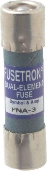 Cooper Bussmann - 250 VAC, 3 Amp, Time Delay Pin Indicator Fuse - Fuse Holder Mount, 1-1/2" OAL, 10 at 125 V kA Rating, 13/32" Diam - Top Tool & Supply