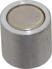 Mag-Mate - 10-24 Thread, 1/2" Diam, 1/2" High, 1.33 Lb Average Pull Force, Neodymium Rare Earth Pot Magnet - 1/4" Tapped Hole Depth, Nickel Plated, Aluminum Insulated - Top Tool & Supply