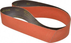 3M - 2-1/2" Wide x 60" OAL, 80 Grit, Ceramic Abrasive Belt - Ceramic, Medium, Coated, YF Weighted Cloth Backing, Wet/Dry, Series 777F - Top Tool & Supply