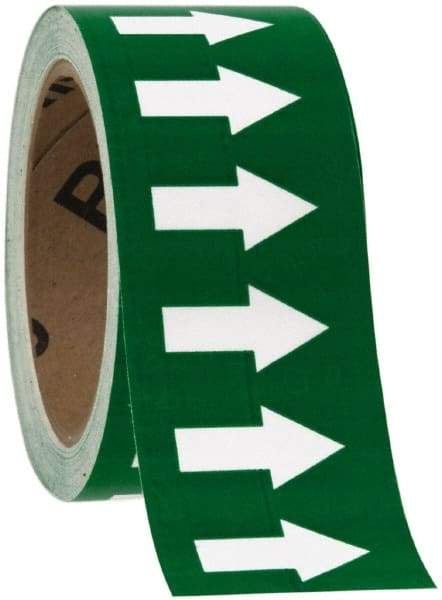 NMC - Pipe Marker with No Legend and Arrow Graphic - 10 to 10" Pipe Outside Diam, White on Green - Top Tool & Supply