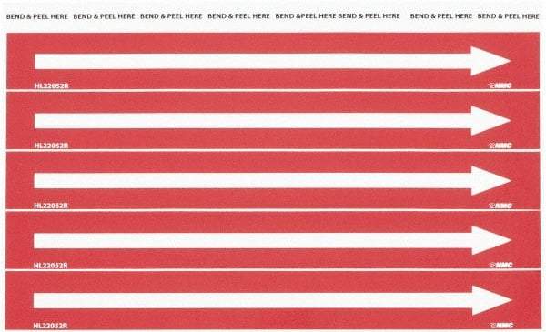 NMC - Pipe Marker with No Legend and Arrow Graphic - 3/4 to 1-1/4" Pipe Outside Diam, White on Red - Top Tool & Supply