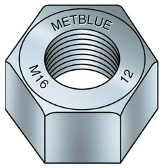 Value Collection - M36x4.00 Metric Coarse Steel Right Hand Hex Nut - 55mm Across Flats, 29mm High, Metric Blue Finish - Top Tool & Supply