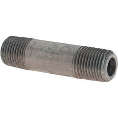 Made in USA - Schedule 80, 1/8" Diam x 1-1/2" Long Black Pipe Nipple - Threaded - Top Tool & Supply