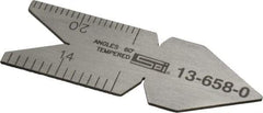 SPI - 60° Angle, Stainless Steel Center Gage - 1/32 to 1/14 Inch Graduation - Top Tool & Supply