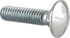 Value Collection - 5/16-18 UNC 1-1/4" Length Under Head, Standard Square Neck, Carriage Bolt - Grade 5 Steel, Zinc-Plated Finish - Top Tool & Supply