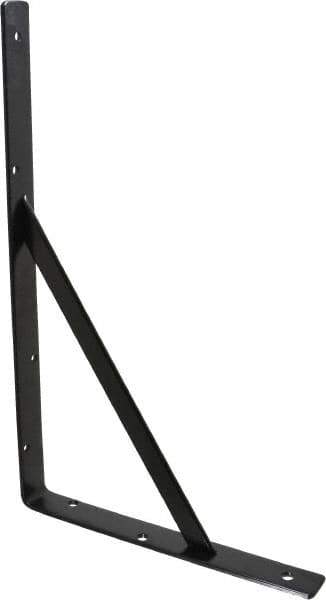 Knape & Vogt - 1,000 Lb Capacity, Black Epoxy Coated, L-Bracket - 16" Long, 10" High - Top Tool & Supply