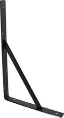 Knape & Vogt - 1,000 Lb Capacity, Black Epoxy Coated, L-Bracket - 16" Long, 10" High - Top Tool & Supply