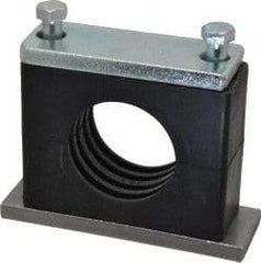 HYDAC - 5.51" Wide x 4.33" High x 1.77" Deep, Polypropylene Heavy Duty Vibration-Control Clamp - Carbon Steel Plate, For 2" Pipe, Mount with Weld Plate, Top Plate, Plastic Clamp Pair, Bolts - Top Tool & Supply