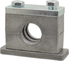 HYDAC - 3.35" Wide x 2.52" High x 1.18" Deep, Aluminum Heavy Duty Vibration-Control Clamp - Carbon Steel Plate, For 3/4" Pipe, Mount with Weld Plate, Top Plate, Plastic Clamp Pair, Bolts - Top Tool & Supply