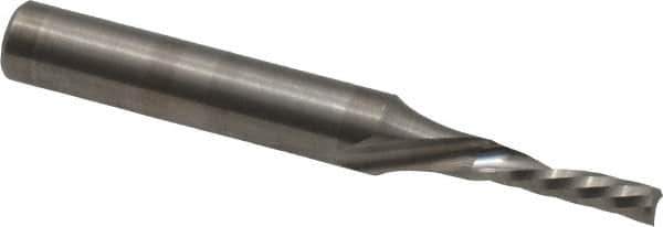 Onsrud - 1/8" Cutting Diam x 1/2" Length of Cut, 1 Flute, Downcut Spiral Router Bit - Uncoated, Right Hand Cut, Solid Carbide, 2" OAL x 1/4" Shank Diam, Single Edge, 21° Helix Angle - Top Tool & Supply