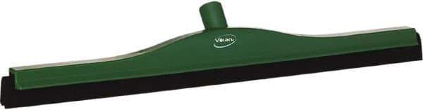 Vikan - 24" Foam Rubber Blade Bench Squeegee - Double Edge, Green, Plastic Holder - Top Tool & Supply