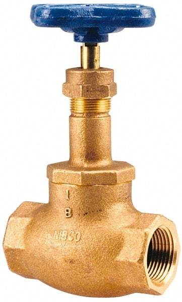 NIBCO - 2-1/2" Pipe, Threaded Ends, Bronze Integral Globe Valve - Bronze Disc, Screw-In Bonnet, 200 psi WOG, 125 psi WSP, Class 125 - Top Tool & Supply