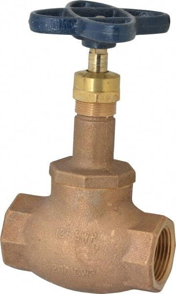 NIBCO - 1" Pipe, Threaded Ends, Bronze Integral Globe Valve - Bronze Disc, Screw-In Bonnet, 200 psi WOG, 125 psi WSP, Class 125 - Top Tool & Supply