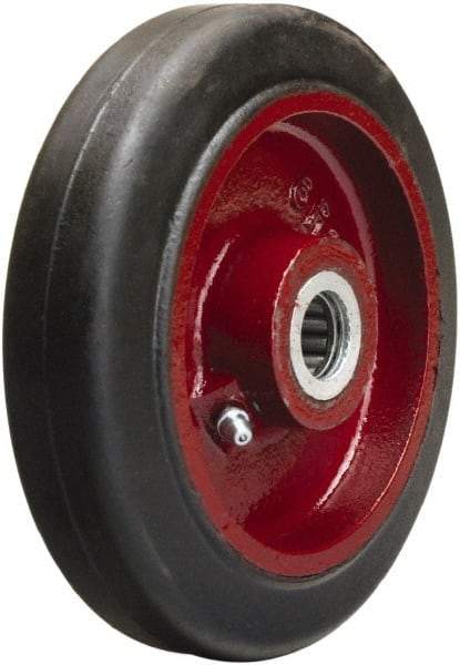 Hamilton - 6 Inch Diameter x 1-1/2 Inch Wide, Rubber on Cast Iron Caster Wheel - 280 Lb. Capacity, 1-3/4 Inch Hub Length, 5/8 Inch Axle Diameter, Straight Roller Bearing - Top Tool & Supply