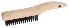 Weiler - 2 Rows x 17 Columns Steel Scratch Brush - 5" Brush Length, 10" OAL, 1-3/16" Trim Length, Wood Shoe Handle - Top Tool & Supply