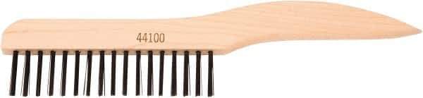 Weiler - 1 Rows x 17 Columns Steel Scratch Brush - 5" Brush Length, 10" OAL, 1-1/16" Trim Length, Wood Shoe Handle - Top Tool & Supply