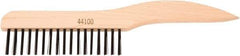 Weiler - 1 Rows x 17 Columns Steel Scratch Brush - 5" Brush Length, 10" OAL, 1-1/16" Trim Length, Wood Shoe Handle - Top Tool & Supply