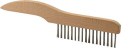 Weiler - 1 Rows x 17 Columns Stainless Steel Scratch Brush - 5" Brush Length, 10" OAL, 1-1/16" Trim Length, Wood Shoe Handle - Top Tool & Supply