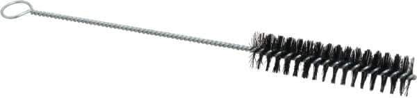 Weiler - 4" Long x 1" Diam Nylon Tube Brush - Single Spiral, 12-1/4" OAL, 0.014" Filament Diam, 5/32" Shank Diam - Top Tool & Supply