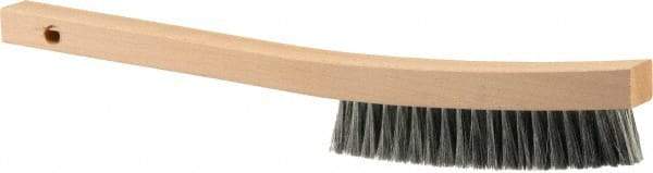 Weiler - 3 Rows x 19 Columns Steel Plater Brush - 5-1/2" Brush Length, 13" OAL, 1" Trim Length, Wood Curved Handle - Top Tool & Supply