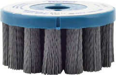 Weiler - 4" 180 Grit Silicon Carbide Crimped Disc Brush - Very Fine Grade, Plain Hole Connector, 1-1/2" Trim Length, 7/8" Arbor Hole - Top Tool & Supply