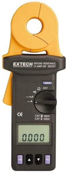 Extech - 1/4 to 1,500 k Ohm, Earth Ground Resistance Tester - 0.001 to 0.002 Resolution - Top Tool & Supply