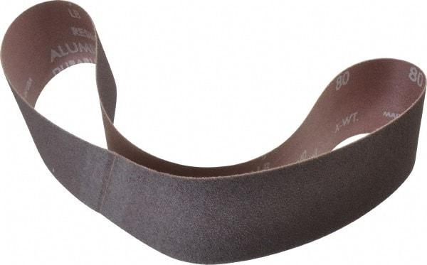 Norton - 2" Wide x 30" OAL, 80 Grit, Aluminum Oxide Abrasive Belt - Aluminum Oxide, Medium, Coated, Series R228 - Top Tool & Supply