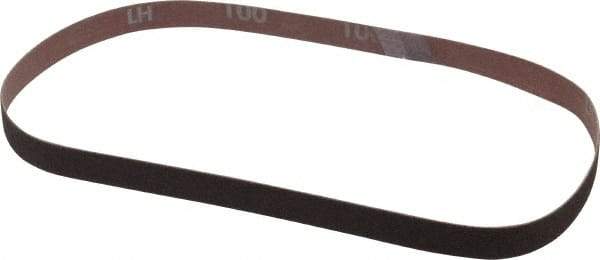 Norton - 1/2" Wide x 24" OAL, 100 Grit, Aluminum Oxide Abrasive Belt - Aluminum Oxide, Fine, Coated, Series R228 - Top Tool & Supply