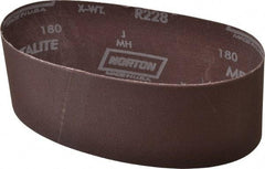 Norton - 3" Wide x 21" OAL, 180 Grit, Aluminum Oxide Abrasive Belt - Aluminum Oxide, Very Fine, Coated, Series R228 - Top Tool & Supply