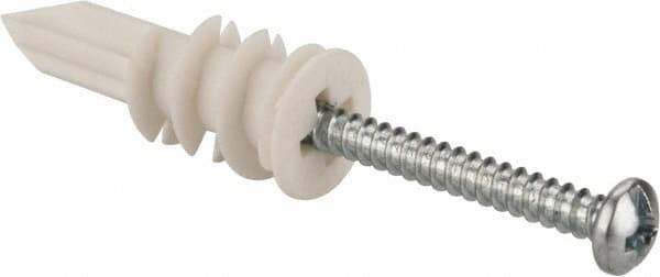 Toggler - #6 to 8 Screw, 1/4" Diam, 1-1/4" Long, 3/8 to 5/8" Thick, Self Drilling Drywall & Hollow Wall Anchor - Thermoplastic Alloy, Grade Proprietary Thermoplastic Alloy, Use in Drywall - Top Tool & Supply