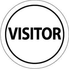 NMC - Visitor, Hard Hat Label - Black on White, 2" Thick, For Visitor - Top Tool & Supply