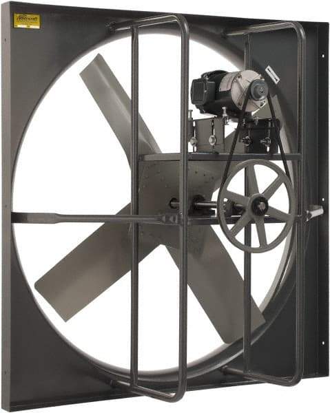 Americraft - 36" Blade, Belt Drive, 1 hp, 13,174 CFM, TEFC Exhaust Fan - 42-1/2" Opening Height x 42-1/2" Opening Width, 16/8 Amp, 115/230 Volt, 1 Speed, Single Phase - Top Tool & Supply