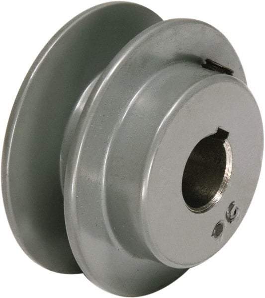 TB Wood's - 5/8" Bore, 15/16 Long, 2-1/4" Outside Diam, Finished Bore Single Groove V Belt Sheave - 3/4" Wide, 1.66" Pitch Diam of 3L Belt, 2" Pitch Diam of 4L Belt - Top Tool & Supply