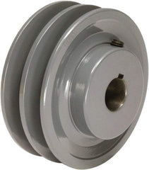 TB Wood's - 1-3/8" Bore, 1-3/16 Long, 4-1/4" Outside Diam, Finished Bore Two Groove V Belt Sheave - 1-3/4" Wide, 3.9 Belt Pitch B, 3-1/2" Pitch Diam of 4L Belt - Top Tool & Supply