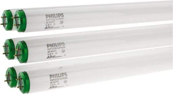 Philips - 40 Watt Fluorescent Tubular Medium Bi-Pin Lamp - 4,100°K Color Temp, 2,600 Lumens, T12, 20,000 hr Avg Life - Top Tool & Supply