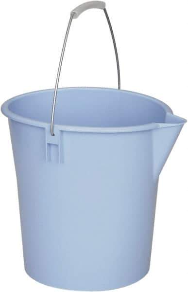 Ability One - 12 Qt, Plastic Round Blue Single Pail with Pour Spout - Handle Included - Top Tool & Supply