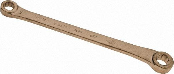 Ampco - 1/2" x 9/16" 12 Point Offset Box Wrench - Double End, 9-1/2" OAL, Aluminum Bronze - Top Tool & Supply