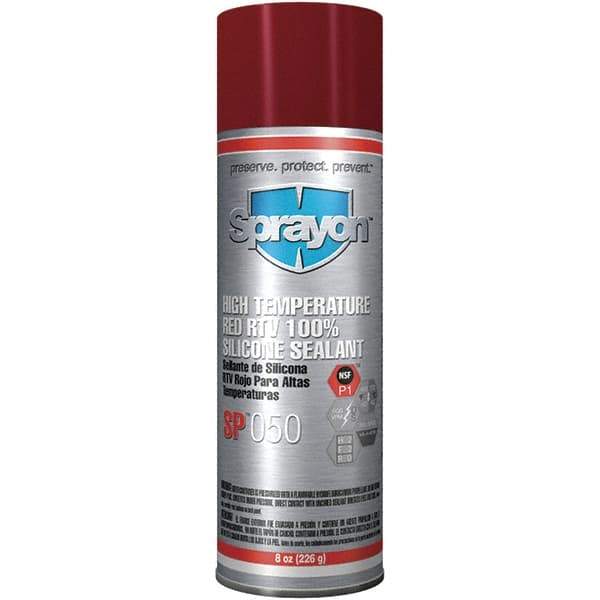 Sprayon - 8 oz Automotive Gasket Sealant - 122°F Max, Red, Comes in Aerosol Can - Top Tool & Supply