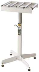 HTC - 18 Inch Long Table Stock Roller Stand - 500 Lbs. Limit, with 5 and 15 Inch Wide Rollers - Top Tool & Supply