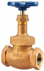 NIBCO - 1-1/2" Pipe, Threaded Ends, Bronze Integral Oxygen Service Globe Valve - PTFE Disc, Union Bonnet, 300 psi WOG, 150 psi WSP, Class 150 - Top Tool & Supply