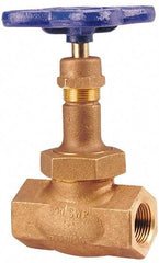 NIBCO - 1" Pipe, Threaded Ends, Bronze Renewable Full Plug Disc Globe Valve - Alloy Threads Disc, Union Bonnet, 600 psi WOG, 300 psi WSP, Class 300 - Top Tool & Supply