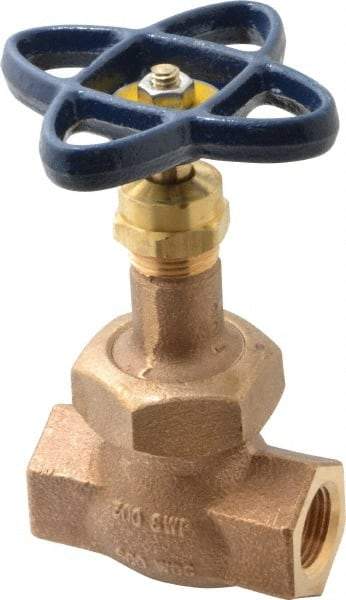 NIBCO - 1/2" Pipe, Threaded Ends, Bronze Integral Globe Valve - Bronze Disc, Union Bonnet, 600 psi WOG, 300 psi WSP, Class 300 - Top Tool & Supply