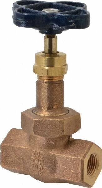 NIBCO - 3/8" Pipe, Threaded Ends, Bronze Integral Globe Valve - Bronze Disc, Union Bonnet, 600 psi WOG, 300 psi WSP, Class 300 - Top Tool & Supply