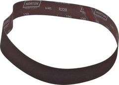 Norton - 2" Wide x 42" OAL, 120 Grit, Aluminum Oxide Abrasive Belt - Aluminum Oxide, Fine, Coated, Series R228 - Top Tool & Supply