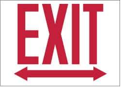 NMC - Exit, Pressure Sensitive Vinyl Exit Sign - 14" Wide x 10" High - Top Tool & Supply