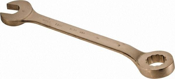 Ampco - 2" 12 Point Offset Combination Wrench - 15° Offset Angle, 22-3/4" OAL, Aluminum Bronze, Plain Finish - Top Tool & Supply