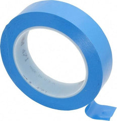 3M - Blue Solid Color Vinyl Tape - 1" Wide x 108' Long x 5.2 mil Thick, General Traffic - Top Tool & Supply